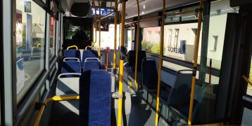 Inside of an empty bus